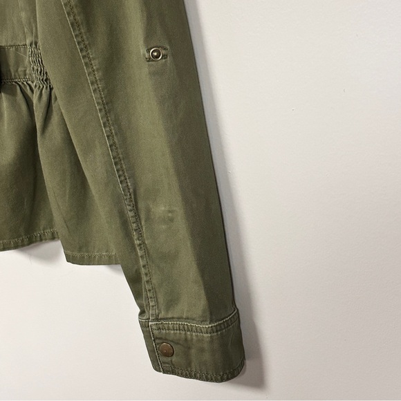 Vintage Candies Olive Green Girly Denim Jean Jacket, Ruffles, Bows, XL - Picture 7 of 9